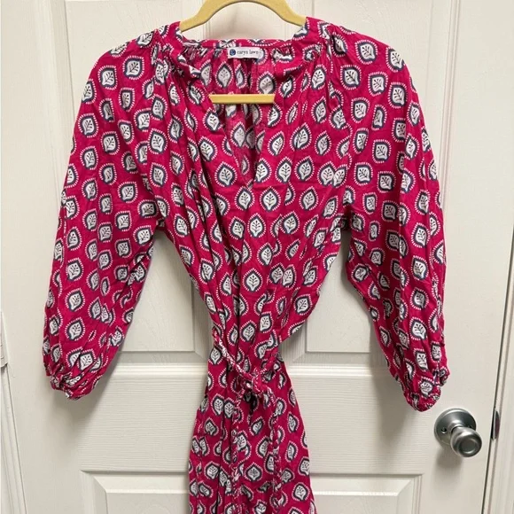 Caryn Lawn Pink Textile Braided Tie Waist Dress - Picture 2 of 16